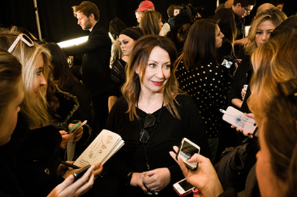Deborah Lippmann being interviewed